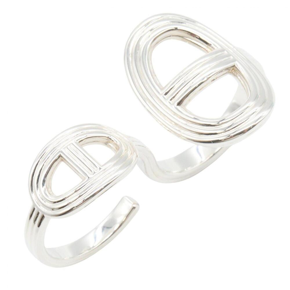 Hermes Chaine d'Ancre 24 Double Ring - Sterling Silver 925 Women's